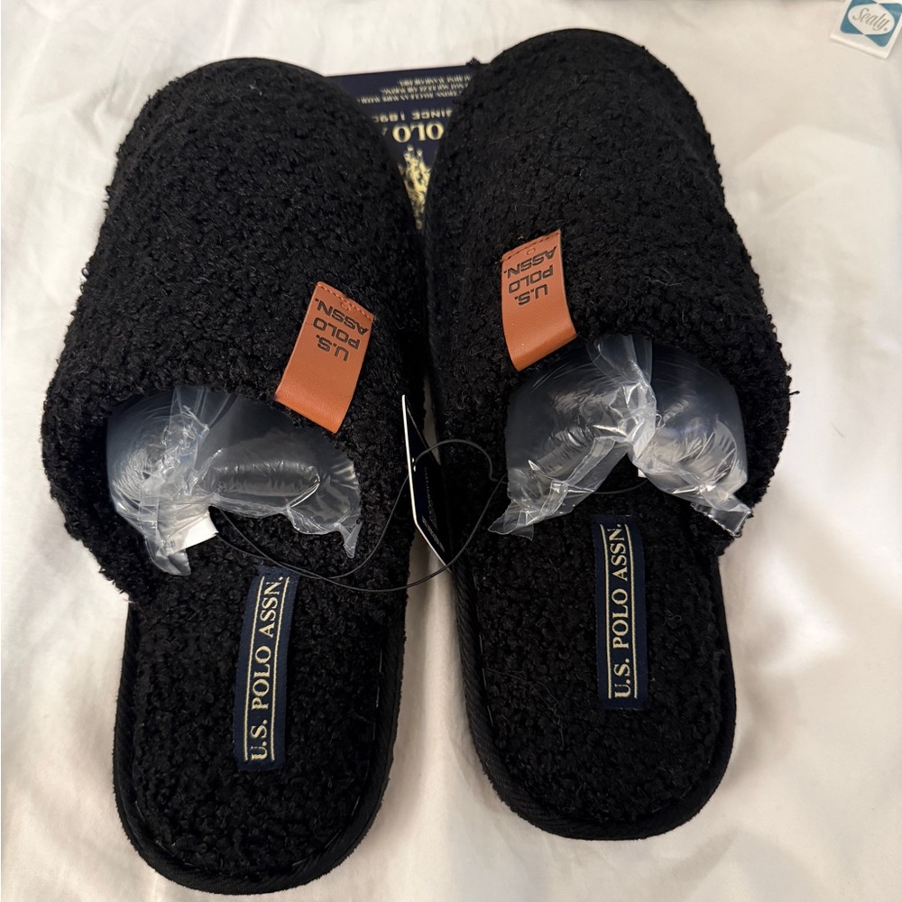 U.S. Polo Assn. Black Slippers - Size 11/12 Men’s - New